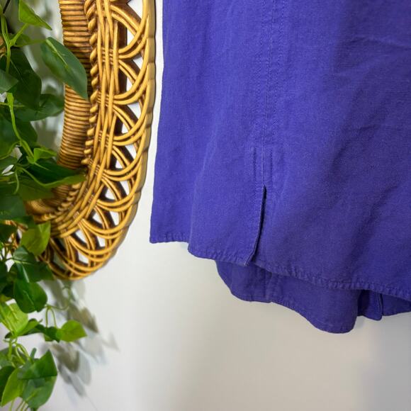 Vtg 90s Coldwater Creek Periwinkle Purple Short Sleeve Button Top | True Winter - Picture 5 of 6